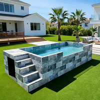 Jacuzzi extérieur, grande fenêtre, piscine en acrylique, piscine à mosaïque, piscine et spa, préfabriqué, hors sol, conteneur, piscine en fibre de verre