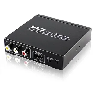 HDMI + HDMI + AV CVBS RCA dönüştürücü Extractor otomatik ölçekleyici kompozit video adaptörü koaksiyel 3.5mm kadar 1080p HDTV için