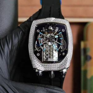 Reloj mecánico automático clásico de alta calidad con bisel de diamantes, diseño de esqueleto, manecillas luminosas, estilo deportivo y ejecutivo, OEM - Product Image 6