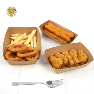 Bandeja de comida rápida desechable compostable OOLIMA Cajas de papel ecológicas para restaurantes de hamburguesas - Product Image 3