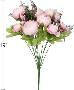 Ramos de flores de peonía de seda exquisita artificial, 13 cabezas, venta al por mayor, para el hogar, decoración de boda, moderna - Product Image 2