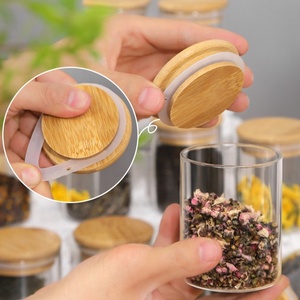 250毫升300毫升高硼硅酸盐食品玻璃储物罐套装，带竹盖 - Product Image 4
