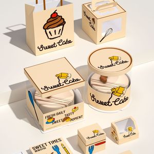 Assorted Size Bakery <strong>Boxes</strong> Display Custom Cartoon Print Multi-style Cake Box Series <strong>Mix</strong> Solid &amp; Clear Window Bakery Packaging - Product Image 6