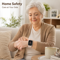 Montre connectée pour personnes âgées avec carte SIM, système d'exploitation Android, fonction SOS d'urgence, détection de chute, 4G Roaming