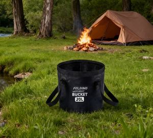 Cubo de Pesca Plegable Impermeable de PVC - Cubo Portátil para Exteriores con Asa Suave para Pesca y Camping - Product Image 1
