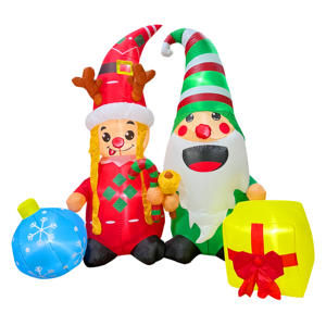 Decoraciones de vacaciones inflables de Gnomo de 5 pies, patio al aire libre, Festival de Navidad, decoraciones de jardín de Gnomo inflables <span class=keywords><strong>Lowes</strong></span> iluminadas - Product Image 3