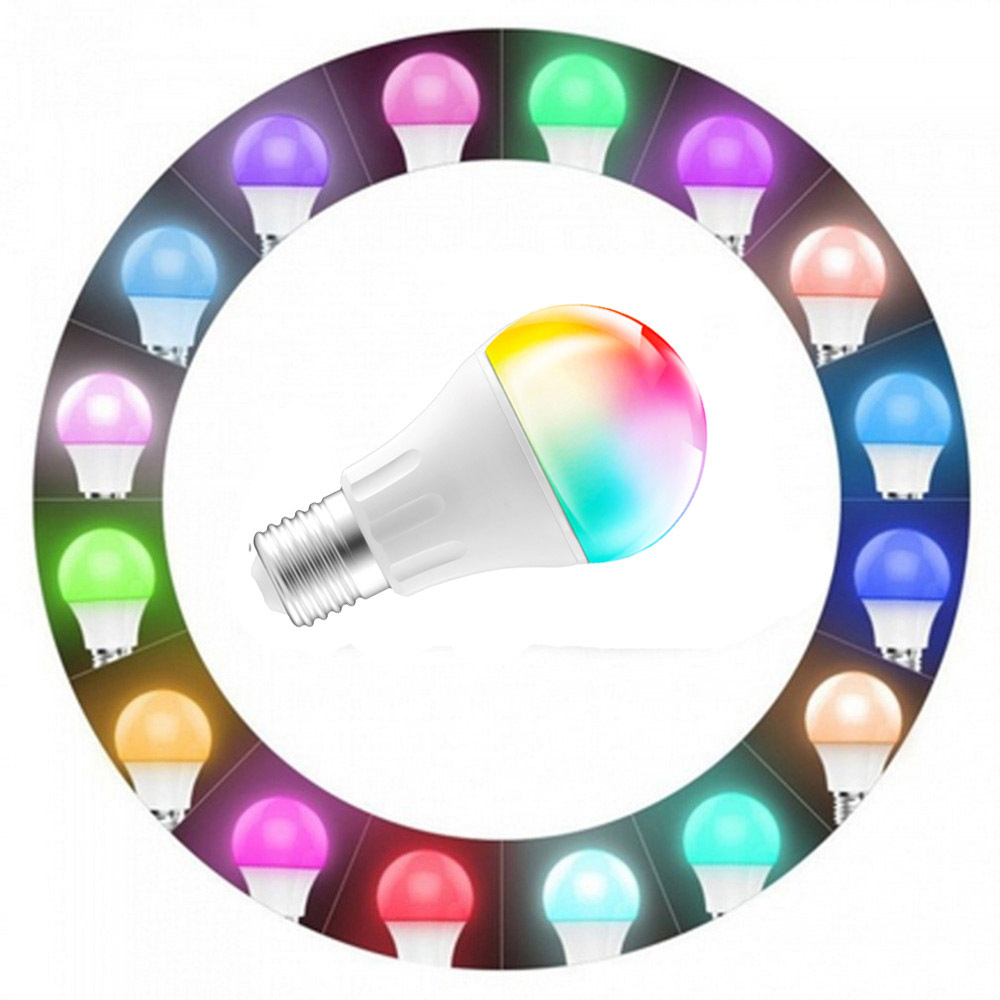 Réglable drôle e27 b22 rgbcw 9w 12w led dimmable ampoule intelligente WIFI avec Téléphone Google Home et ALexa