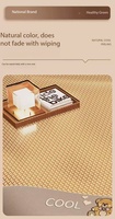 Parure de lit 3 pièces en soie glacée brodée de haute qualité, pliable et lavable en machine, avec tapis rafraîchissant en rotin et bambou pour la maison et l'hôtel