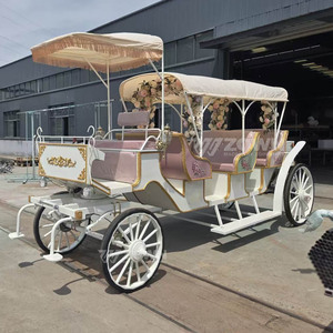 Luxury Horse Carriage for Weddings Sightseeing white 3-<b>row</b> sightseeing horse carriage Special Transportation - Product Image 4