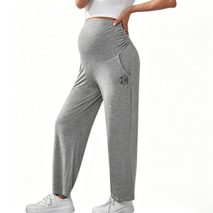 <span class=keywords><strong>Pantalon</strong></span> de maternité personnalisé pour femme, taille ajustable, coupe <span class=keywords><strong>ample</strong></span> et douce, avec poches, pour toutes les étapes de la <span class=keywords><strong>grossesse</strong></span> - Product Image 2