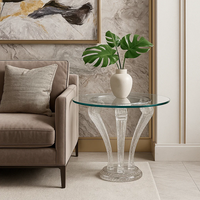 JingYue table élégante transparente personnalisée en résine de luxe meubles fabriqués à la main pour les espaces commerciaux hôtels salons