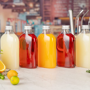 Botellas de Vidrio Transparente y Esmerilado Redondas de 150 ml, 280 ml, 370 ml y 500 ml Hechas a Medida para Jugos y Kombucha con Tapas de Rosca - Product Image 3