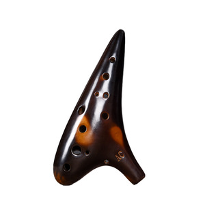 Ocarina de Cerámica de 12 Orificios en Do Alto, Flauta Ocarina AC de Afinación Estable para Entrenamiento Musical Escolar, Instrumento Musical - Product Image 1