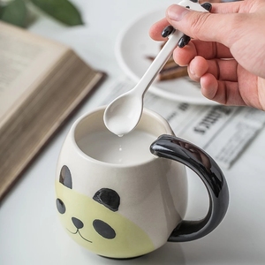 Peint à la main Tasse À Café Belle Panda/Grenouille/<span class=keywords><strong>Chat</strong></span>/Cochon Tasse En Céramique Tasse À Thé Comprennent Cuillère À Café - Product Image 4