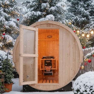 غرفة ساونا خارجية من خشب الصنوبر الأبيض الصلب تتسع لـ 4 أشخاص، مجهزة بمجموعة كاملة من مرافق الساونا والسخانات الكهربائية - Product Image 3