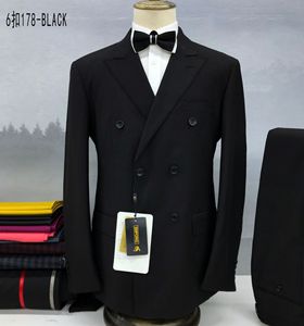 Abito <span class=keywords><strong>nero</strong></span> doppio petto da uomo autunno abito a righe di alta qualità moda moda abito da sposa da uomo - Product Image 5
