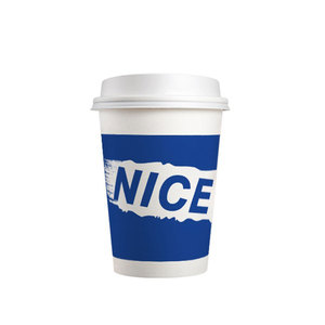 แก้วกาแฟกระดาษสองชั้นแบบใช้แล้วทิ้ง ขายดี พร้อมฝาปิด ผลิตจากกระดาษเคลือบ PLA ย่อยสลายได้ - Product Image 1