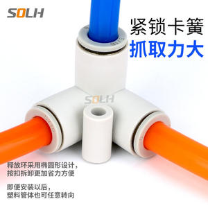 Raccord en T à connexion rapide en PU KQ2T/KQ2U/KQ2LU/KQ2D/KJU/KJT, vanne de réduction pour applications industrielles de gaz, cuivre, neuf et d'occasion - Product Image 2