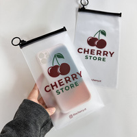 Étui de téléphone personnalisé durable, sac d'emballage refermable, sac refermable en plastique noir givré imprimé avec logo réutilisable pour étui de téléphone