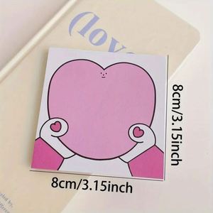 Bloc de Notas con Forma de Corazón, Notas Adhesivas con Dibujos Animados, para Estudio y Oficina, Artículos Esenciales para el Regreso a Clases - Product Image 2