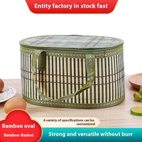Panier de rangement ovale en bambou portable en gros d'usine emballage de boîte-cadeau pliant créatif