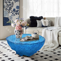 Table de réception de luxe transparente personnalisée en résine mobilier artisanal pour espaces commerciaux hôtels salons