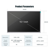 10,1 Zoll 1280*800 LVDS IPS Industrieller TFT LCD-Bildschirm für Automatisierungssteuerungsgeräte