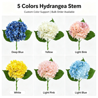 Penjualan Panas Ranting Bunga Simulasi Berwarna-warni Ukuran Besar untuk Dekorasi Pernikahan, Pesta, dan Rumah, Vas Hias, Batang Hydrangea Buatan