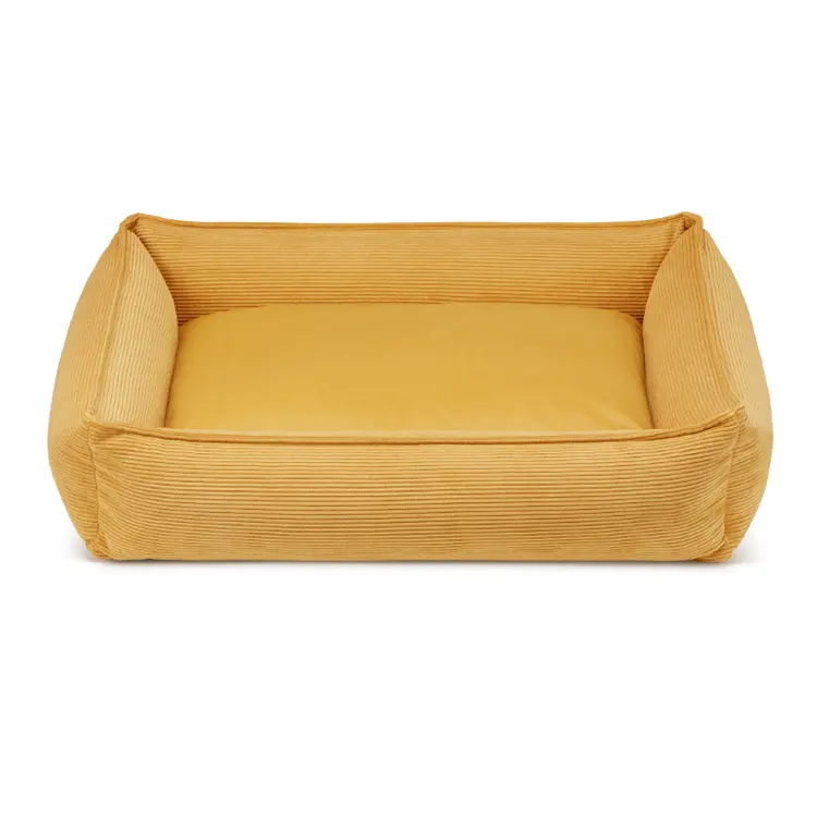 Fornecedor Dourado Atacado Camas Do Cão Ultra Macio Anti Ansiedade Cozy Portátil Amarelo Luxo Cama Do Cão