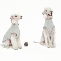 Vêtements d'été rafraîchissants et respirants pour animaux de compagnie, pour chiens de taille moyenne et whippets, vente en gros, personnalisable OEM ODM, gilet sans manches en coton et élasthanne à col montant pour chien