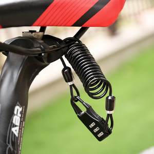 Candado de cable para bicicleta Yueli, candado de combinación negro de tres dígitos, mini candado para casco, para bicicleta, motocicleta, bicicleta eléctrica, seguridad. - Product Image 1