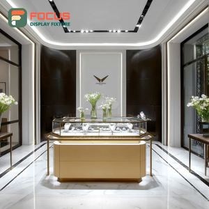 Sistema de Exhibición de Joyería Minimalista, Vitrina de Vidrio con Marco Metálico para Tiendas de Marca - Product Image 3