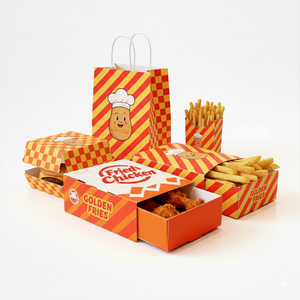 Custom Disposable Clamshell Burger Box Fast Food Packaging Chicken Fries Takeout Paper Container - Product Image 5