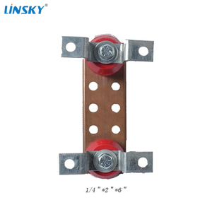 Shanghai Linsky 1/4 "* 2" * 6 "Barra de cobre de puesta a tierra, barra de bus de tierra de puesta a tierra eléctrica - Product Image 3