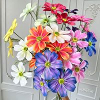 Bunga Gerbera Daisies Palsu Sutra untuk Pernikahan, Rangkaian Bunga untuk Aula, Dekorasi Bunga Lantai, Tampilan Bunga Modern Nordik