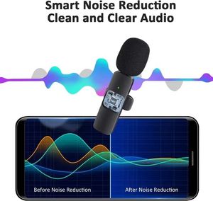 K9 2.4G Mini taşınabilir kablosuz yaka klip mikrofon C yaka mikrofonu için canlı gösteri yayın röportaj Vlog kısa Video - Product Image 2