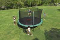 Trampoline d'extérieur pour enfants Bestway 59105 Xtreme Air en acier galvanisé thermolaqué 4,27 m x 2,86 m pour 5 personnes avec échelle, à partir de 6 ans
