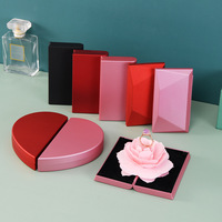 Boîte à bijoux TOP ONE Rose pour demande en mariage ou confession, avec plateau rotatif, doublure en velours, 8x14cm
