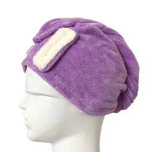 Conjunto de Bata de Baño con Orejas de Conejo Xinshang, Color Morado, para Adultos, de Forro Polar de Poliéster, de Secado Rápido, para Uso Doméstico - Product Image 4