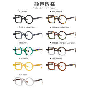 عالية الجودة نظارات بمادة الخلات ، الياباني الأصلي اليدوية إطارات ، الفنان زينت تصميم غير متناظرة نظارات كليب على النظارات - Product Image 4