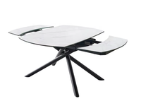 Table à manger extensible en pierre frittée de style nordique de luxe, prix compétitif, plateau en marbre avec ensemble de 6 chaises