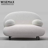 WISEMAX FURNITURE, fauteuil en tissu velours blanc doux et moderne de haute qualité, ensemble de canapé modulaire pour salon