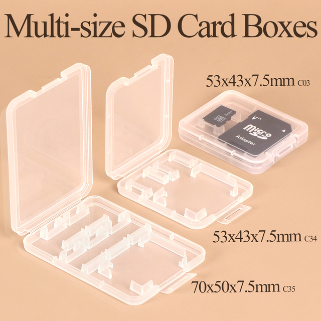 WEISHENG Factory Plastic SD and Micro SD Card Case Multi Compass Flash Memory Card TF NM XD XQD MicroSD Storage Box