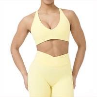 Produsen CustomSet Bantalan Dapat Dilepas Logo Depan Yoga Fitness Gym Lari Crop Top Dukungan Tinggi Bernapas Renda Olahraga