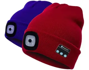 Berretto da sci Toque cappello da pescatore LED luce e cuffie cappelli Bennie lavabili personalizzati cappelli invernali a maglia
