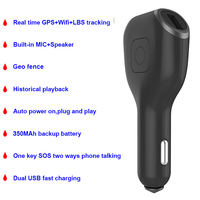 Cargador de Coche con Rastreador GPS GLONASS 4G Integrado, Micrófono WiFi para Autos, Camiones y Autobuses, Salida de 5V 2.1A, Llamadas de Emergencia SOS, Compatible con PC