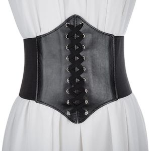 Ceintures Corset Larges <span class=keywords><strong>Femme</strong></span> en Similicuir PU Style Vintage Élégant, Élastiques Grande Taille pour Robe ou Halloween - Product Image 1