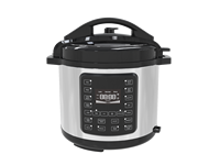 Cuisinière électrique à pression multifonction 12-en-1 en acier inoxydable avec contrôle numérique 6L, écran LED, revêtement antiadhésif et tasse doseuse pour la maison