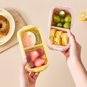 Custom Logo/Color <b>Food</b> Grade Healthy & Safety Lunch Box Partition Grid Airtight <b>Food</b> <b>Container</b> <b>Plastic</b> Material Bento Box - Product Image 1