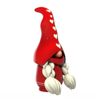 Statue de gnome d'amour en résine rouge charmante personnalisée en gros, décoration d'intérieur scandinave, figurine pour l'affichage, OEM ODM, ornement de jardin